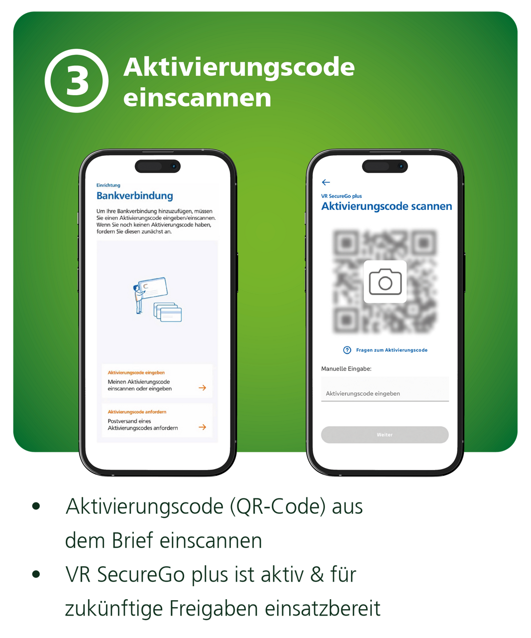 Bankverbindung aktivieren
