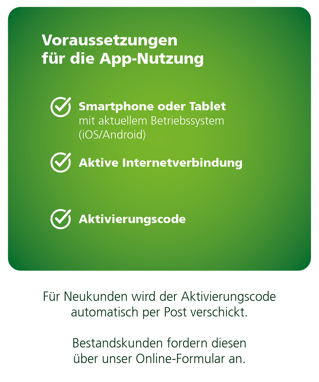 Voraussetzung für die App-Nutzung
