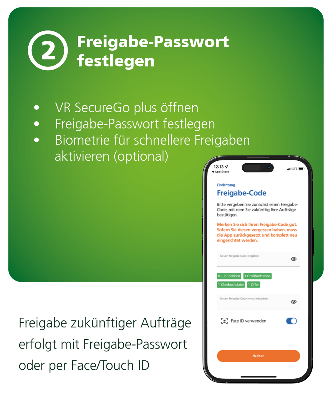 Freigabe Passwort festlegen