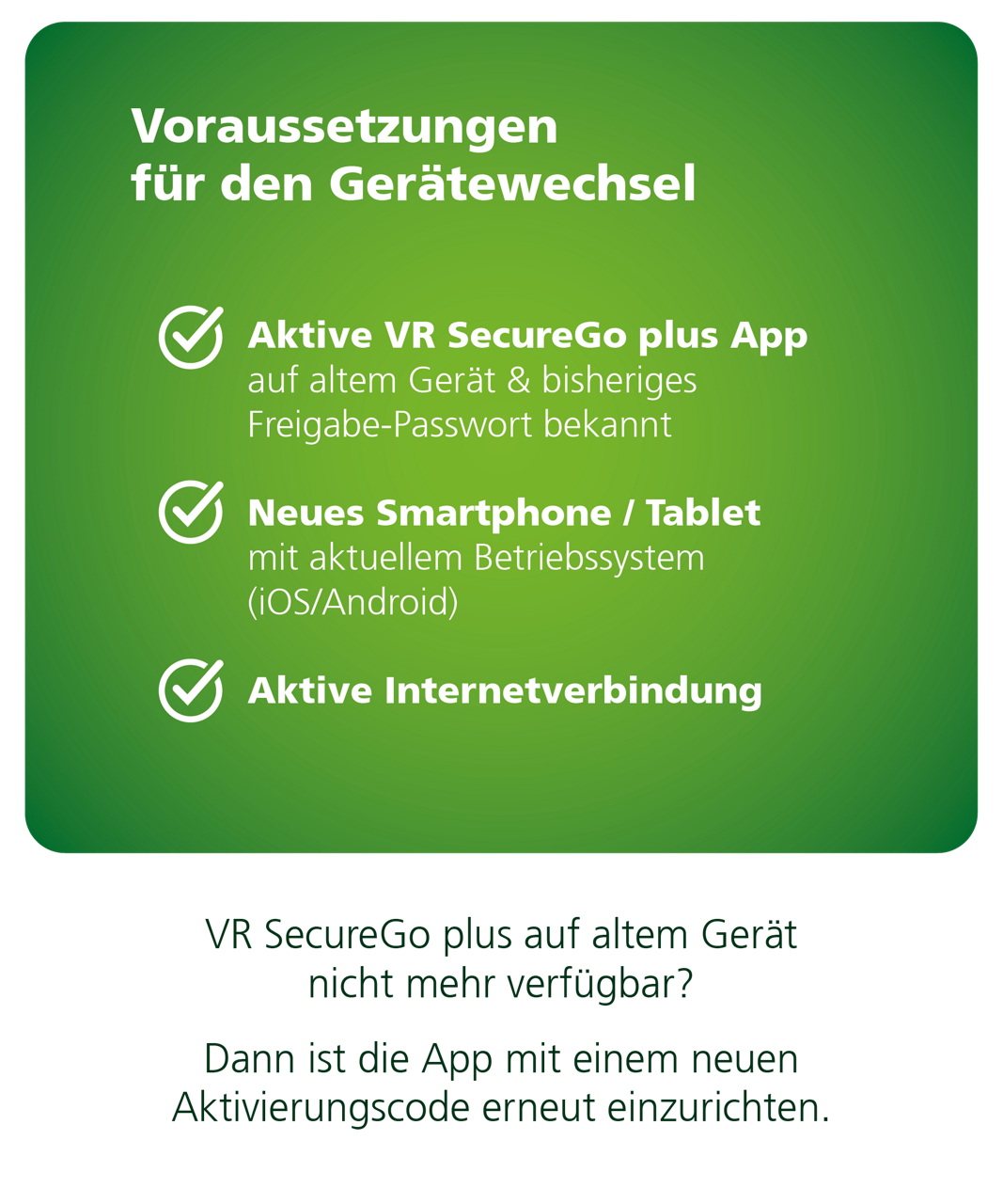 Voraussetzung für den Gerätewechsel