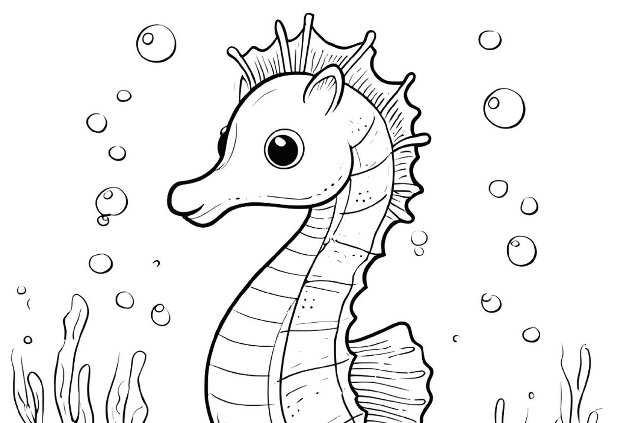 Ausmalbild Seepferdchen