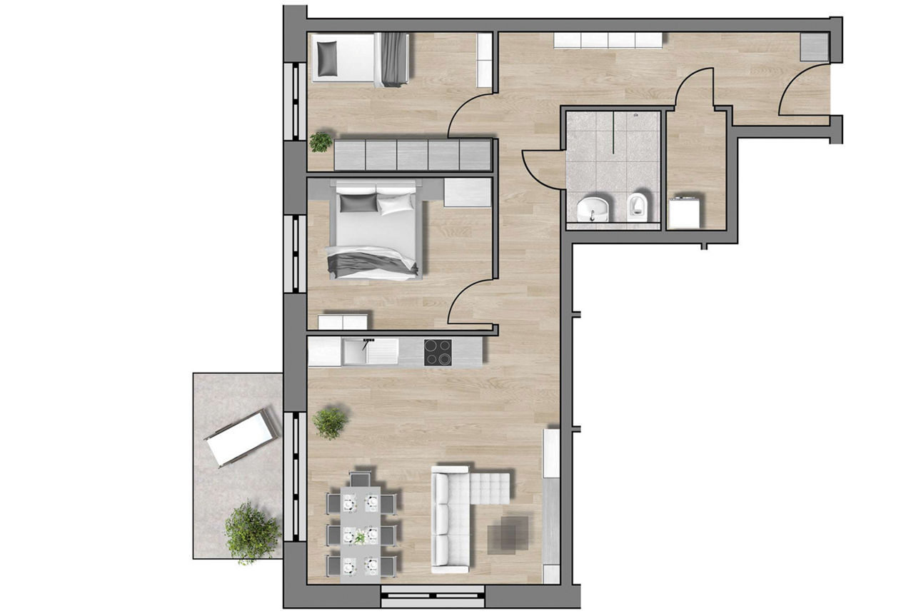Bauplan einer Wohnung