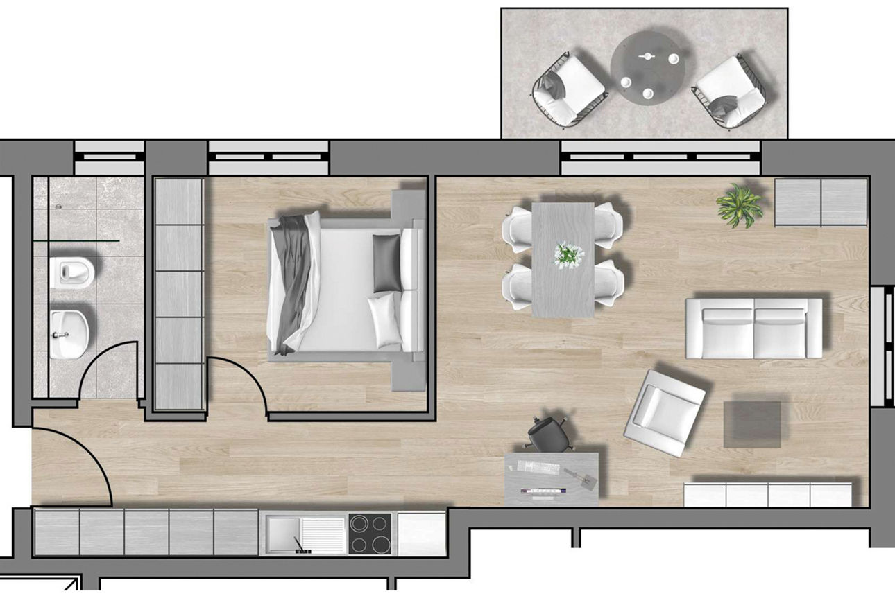 Bauplan einer Wohnung