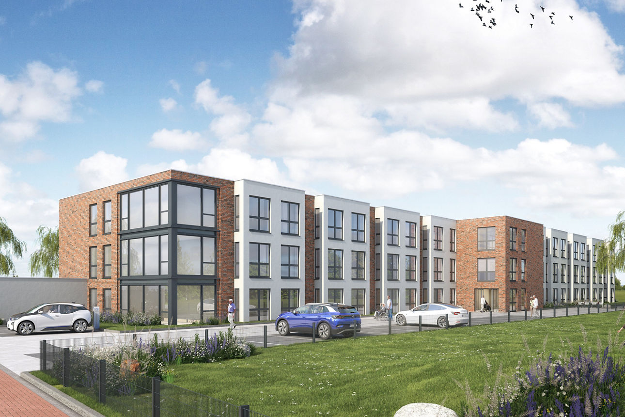 Eine sorgfältig geplante urbane Oase, die sich durch zeitgenössische Architektur und durchdachtes Design auszeichnet.