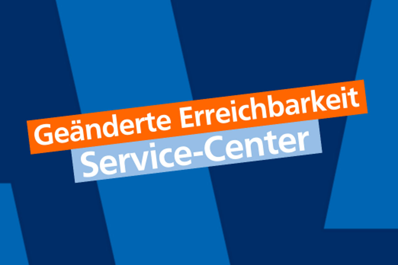 Banner geänderte Erreichbarkeit Service-Center am 05.12.2025