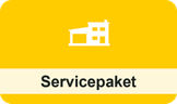 Gelbes Bild mit einem Haus-Icon und einem Text "Servicepaket"
