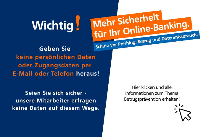 Banner mit Verlinkung zum Sicherheitsbereich der Webseite