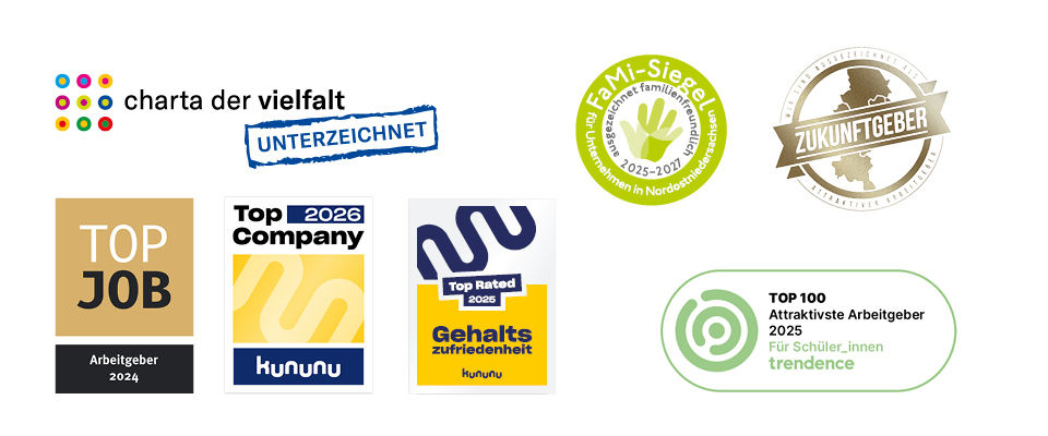 Eine Übersicht der Siegel der Volksbank BRAWO