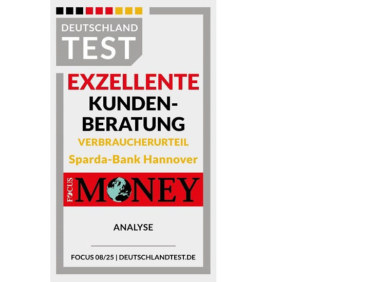 Ein Siegel von Deutschland Test von Focus Money für "Exzellente Kundenberatung" 