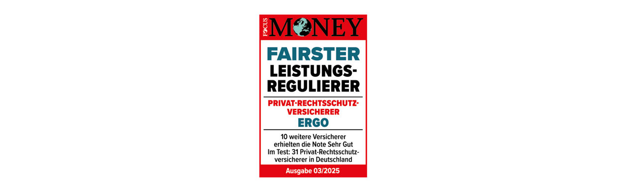 Siegel Focus Money Privat-Rechtsschutz-Versicherer Fairster Leistungsregulierer