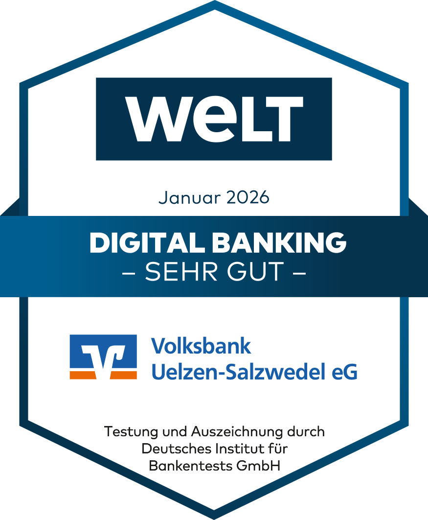 Siegel Auszeichnung WELT im Bereich Digital Banking 2026