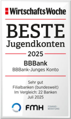 Testsiegel Wirtschaftswoche Jugendkonto Sehr gut