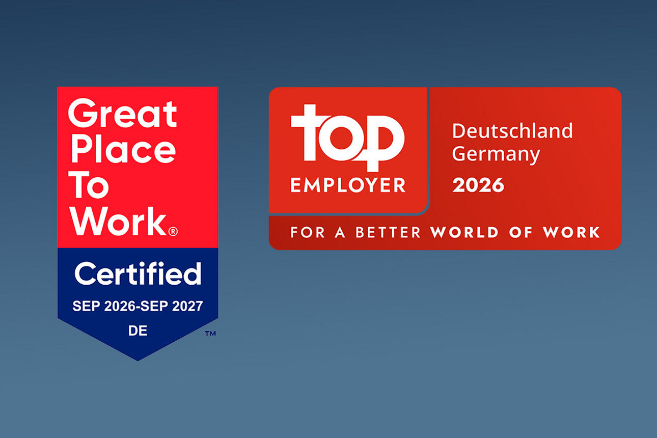 Siegel TOP ArbeitgeberSiegel Great Place to Work und top employer