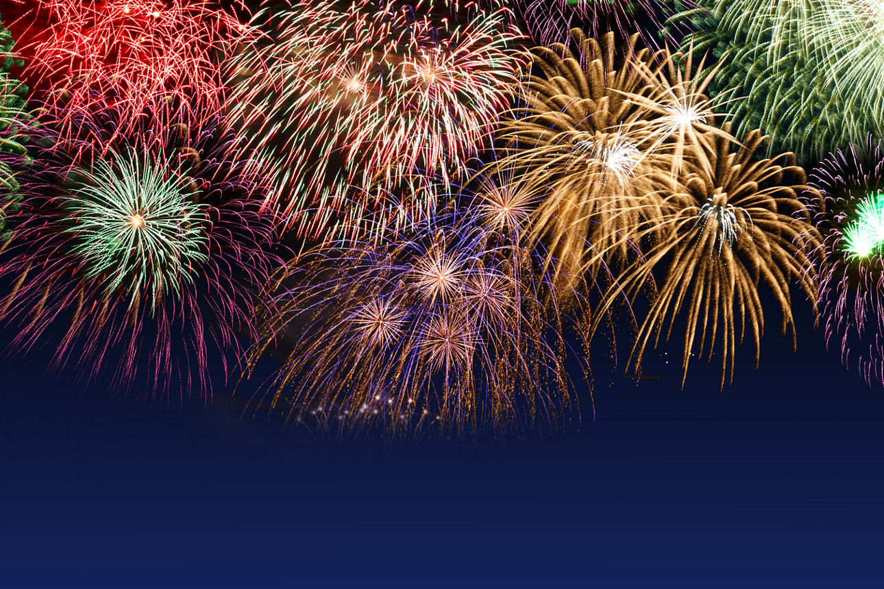 Buntes Silvester Feuerwerk