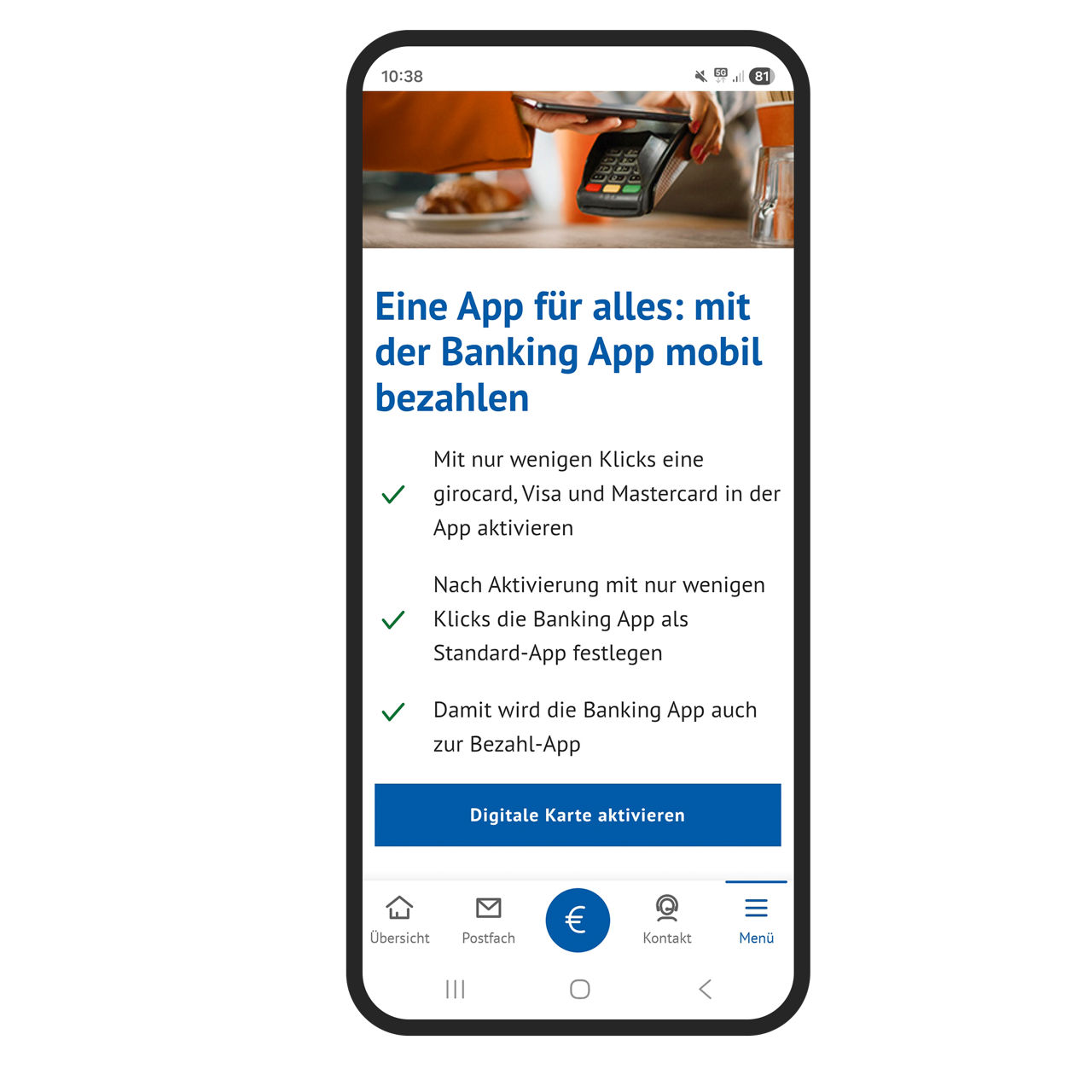 Screenshot aus der BBBank-BankingApp von Digitale Karten verwalten