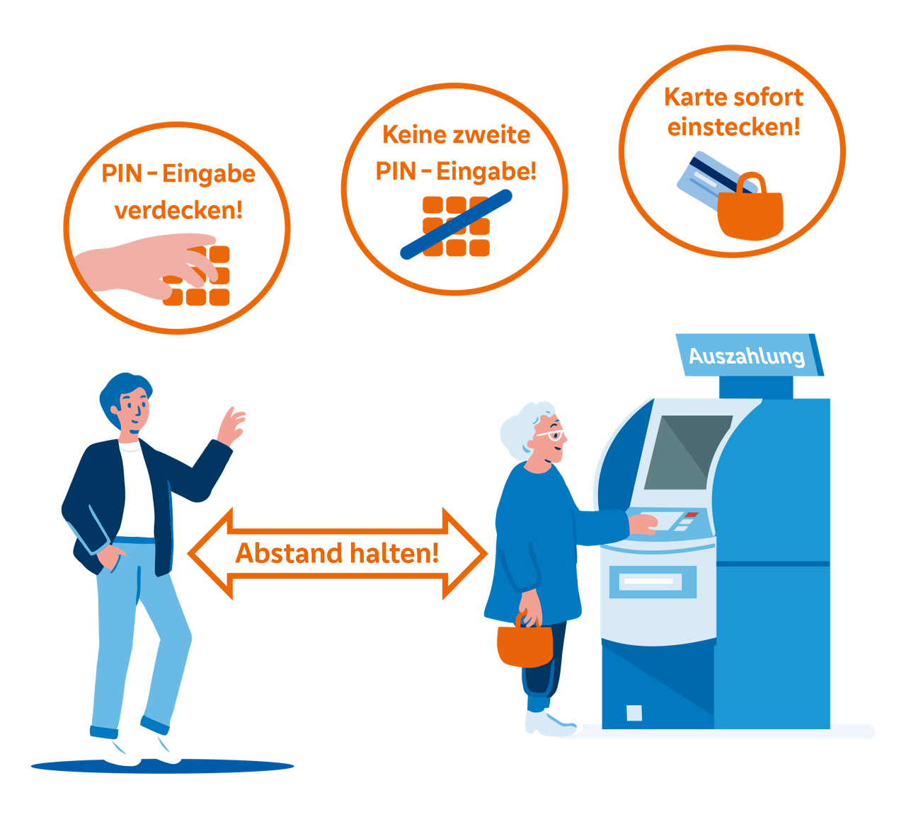 Sicherheitshinweis zum Schutz vor Trickbetrug am Geldautomaten
