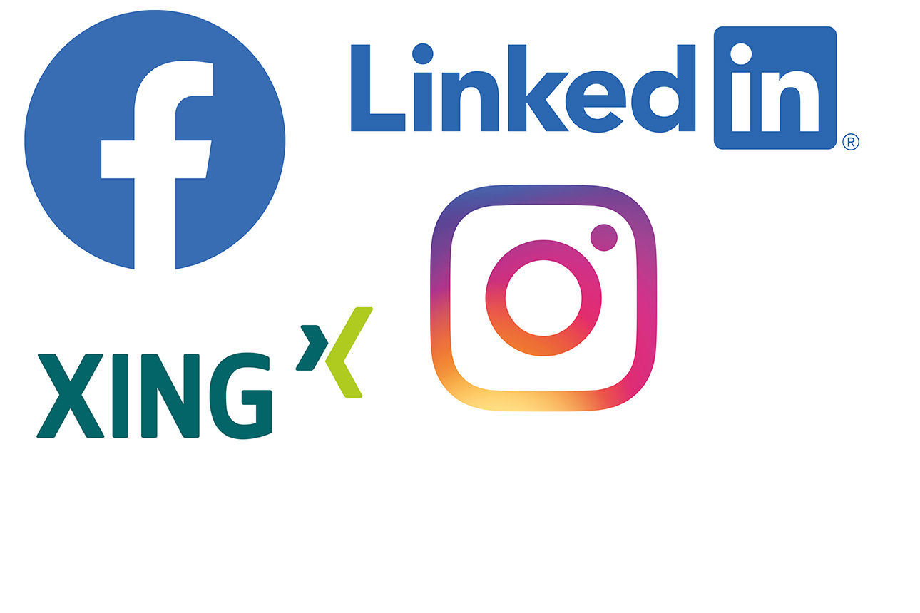 Abbildung diverser Social Media