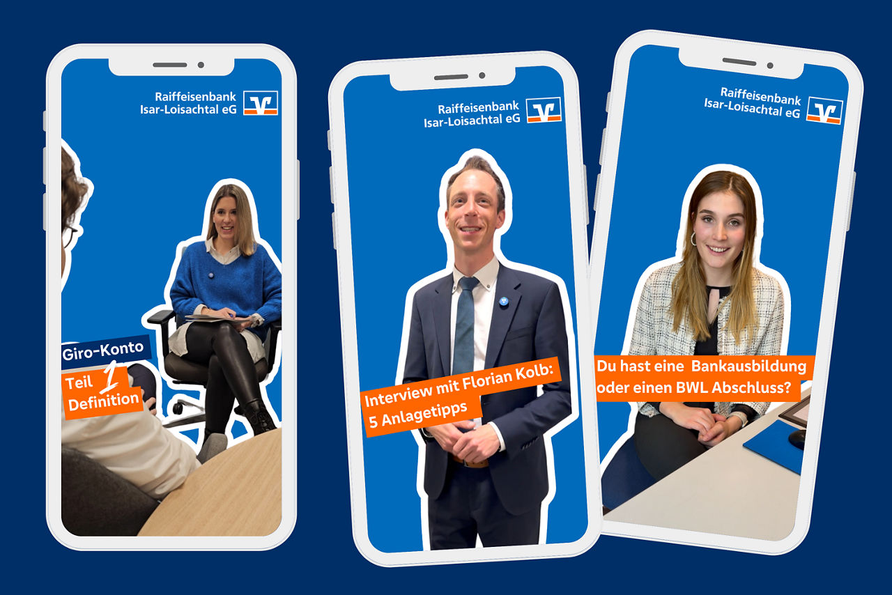 SocialMedia - 3 Smartphones mit Tiktok Szenen
