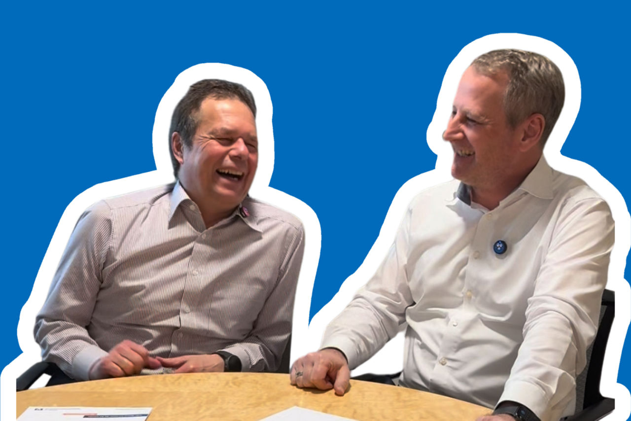 Social Media Titelbild - Vorstände beim Videodreh (li. Stefan Bosch, re. Uwe Massong)