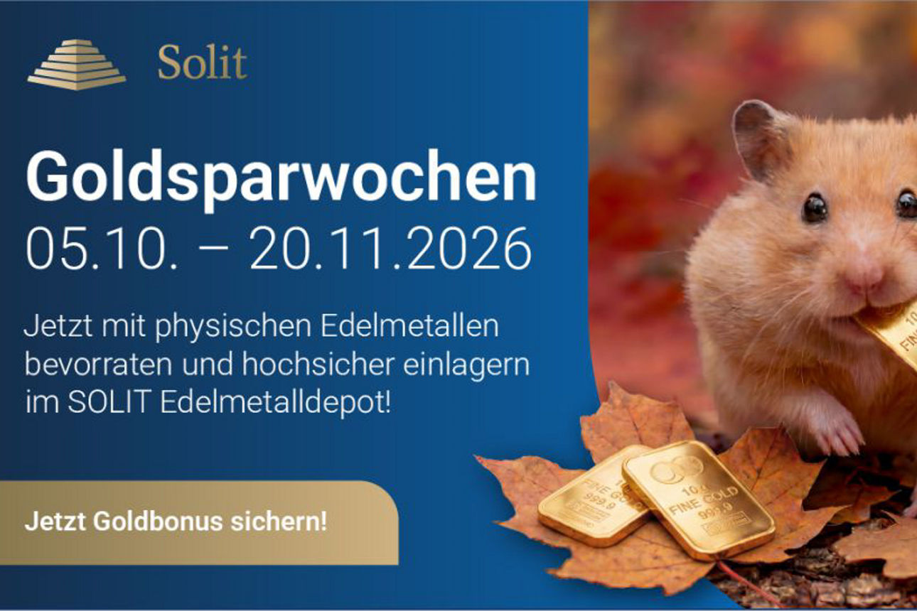 Ein Hamster mit einem Goldbarren im Maul