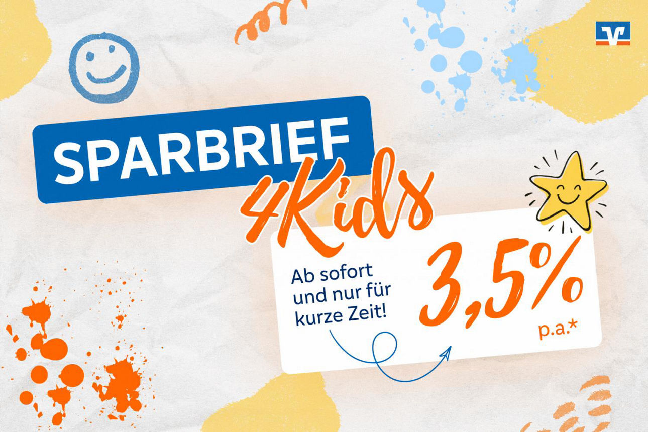 Sparbrief4Kids - Ab sofort und nur für kurze Zeit 3,5 %