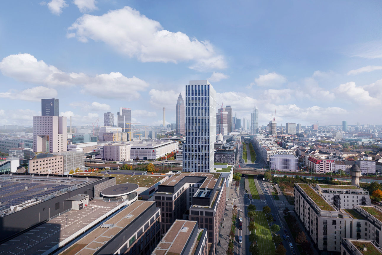 Sparda-Bank Tower im Umfeld der Frankfurter Skyline