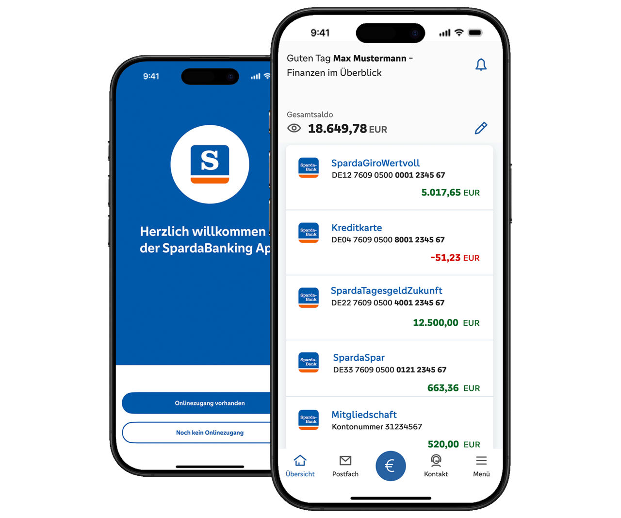 SpardaBankingApp Kontoübersicht auf einem iPhone