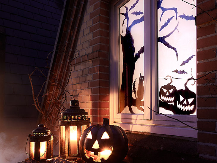 Halloween dekorierter Raum