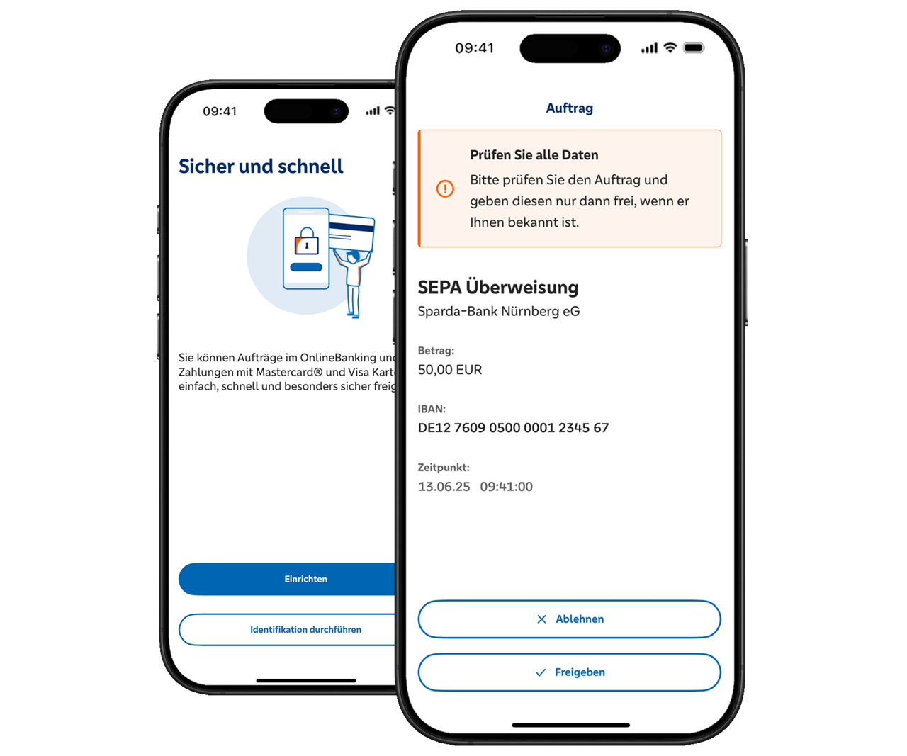 SpardaSecureGo+ App Freigabe einer Überweisung