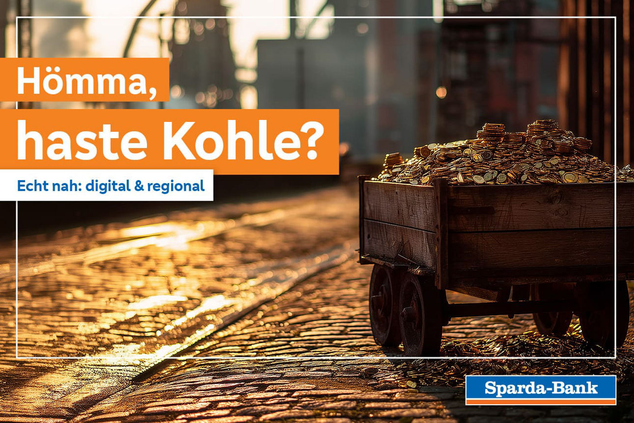 KI-Generiertes Bild: Darstellung "Ruhrgebiet" mit Münzen.