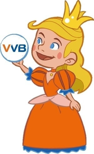 Grafik Sparheldin als Prinzessin mit Kugel und VVB Logo