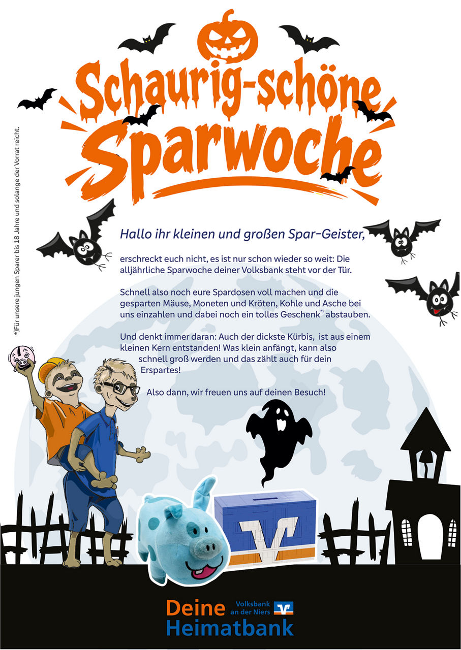 Flyer zur Sparwoche 2026 der Volksbank, Rückseite