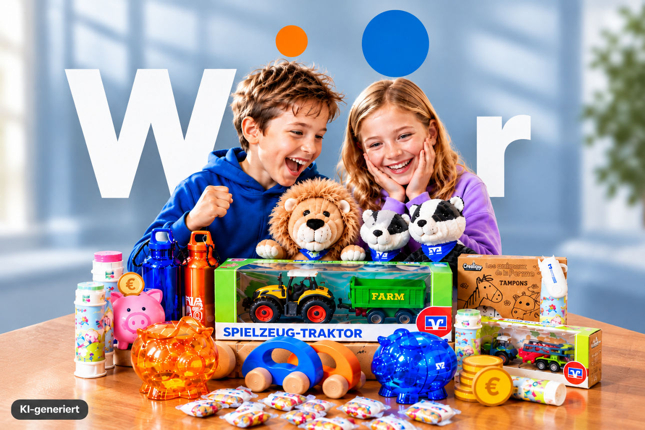 Kinder freuen sich über die Geschenke der Sparwoche