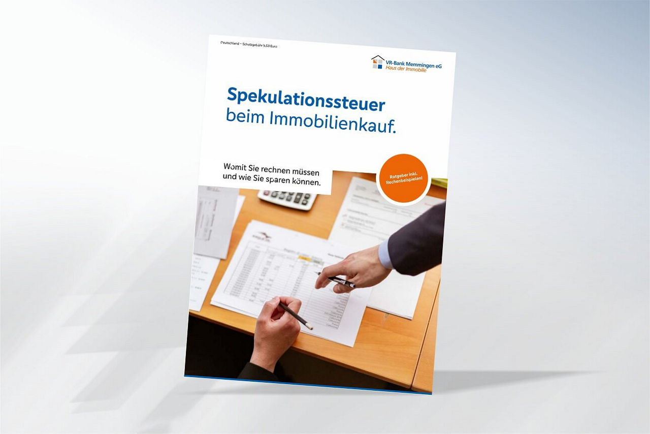 Titelbild der Ratgeber-Broschüre zum Thema: Spekulationssteuer beim Immobilienkauf