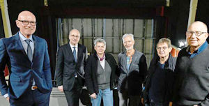 Hans-Christian Reuß, Peter Mühlhaus und Inhaber des Kinos