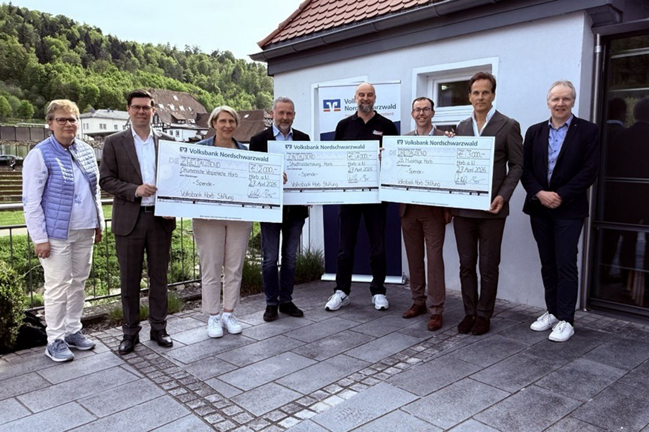 Spendenübergabe Volksbank Horb Stiftung 2026