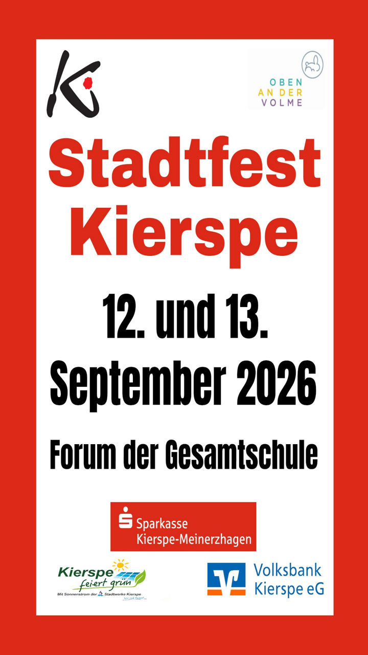 Stadfest Kierspe 12. und 13.09.2026