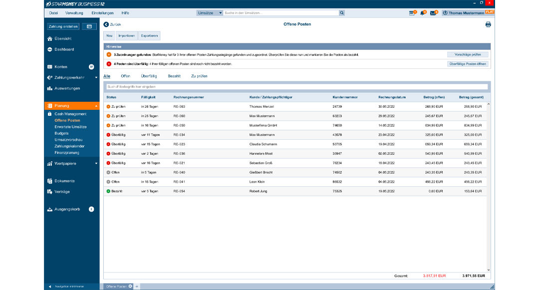 StarMoneyBusiness Offene Posten