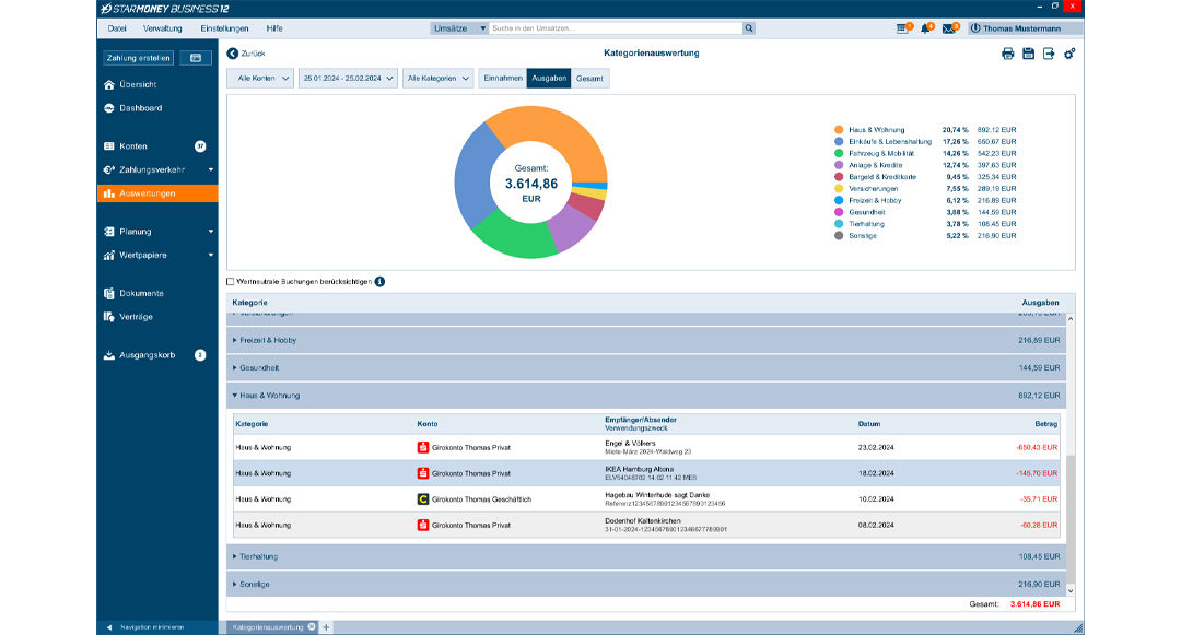 StarMoneyBusiness Kategorieauswertung