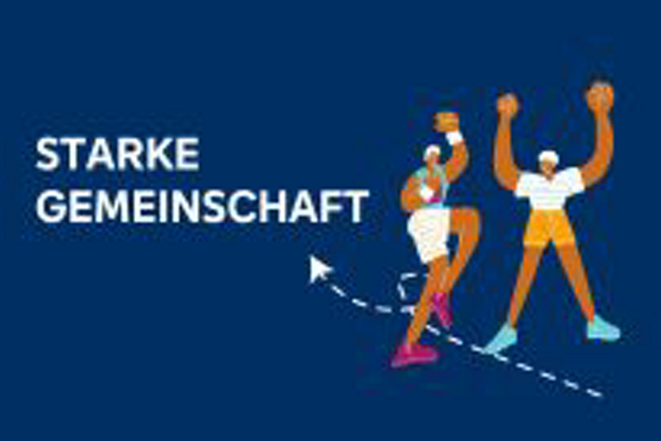Zwei illustrierte Personen heben die Hände