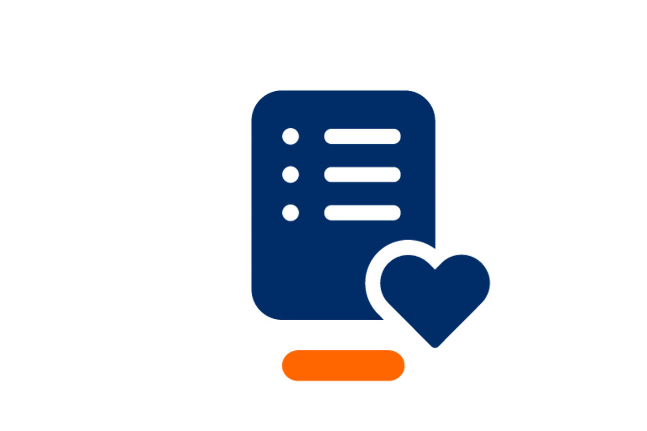 Eine Liste mit einem Herz