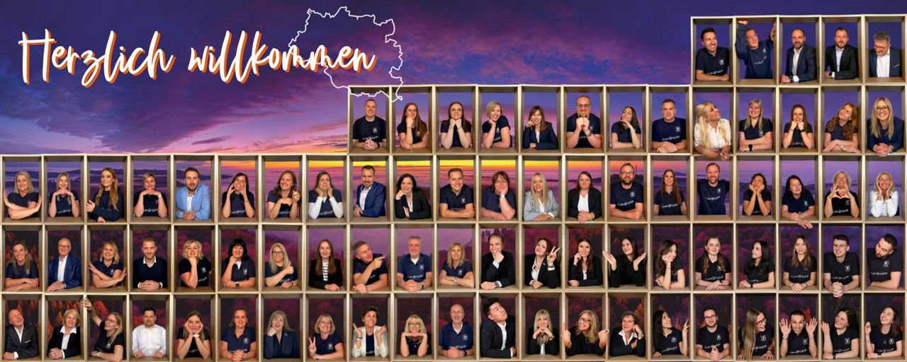 Collage von Mitarbeitern und Mitarbeiterinnen der VR-Bank Südwestpfalz eG