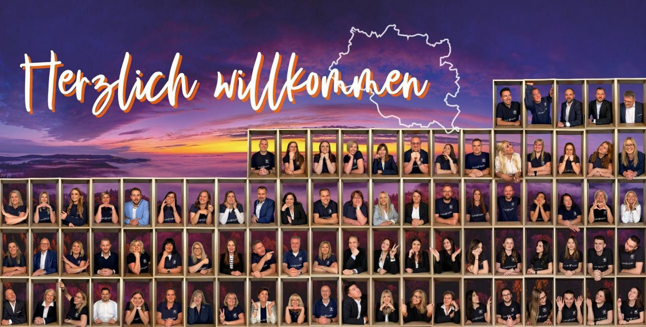 Collage von Mitarbeitern und Mitarbeiterinnen der VR-Bank Südwestpfalz eG