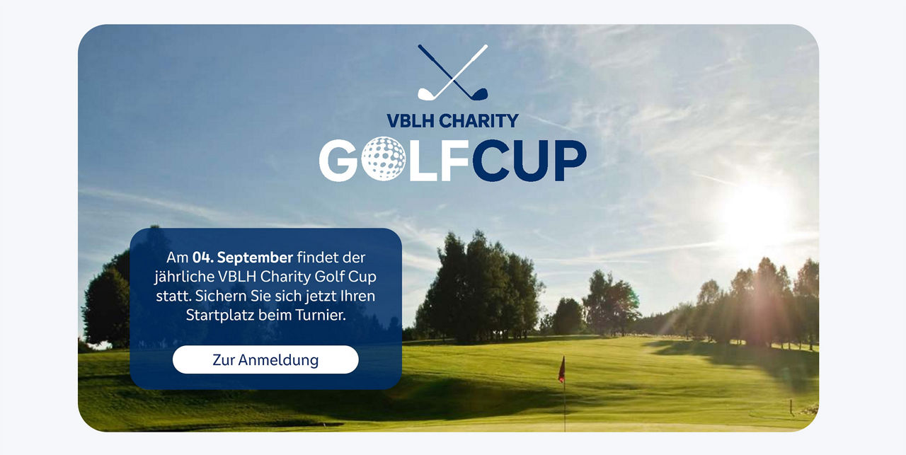 Möglichkeit zur Anmeldung beim VBLH Charity Golf Cup