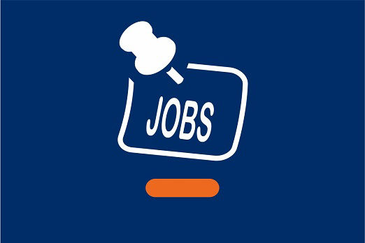 Grafische Darstellung in Form eines Icons mit einer Pinnadel und einem Zettel auf dem Jobs steht