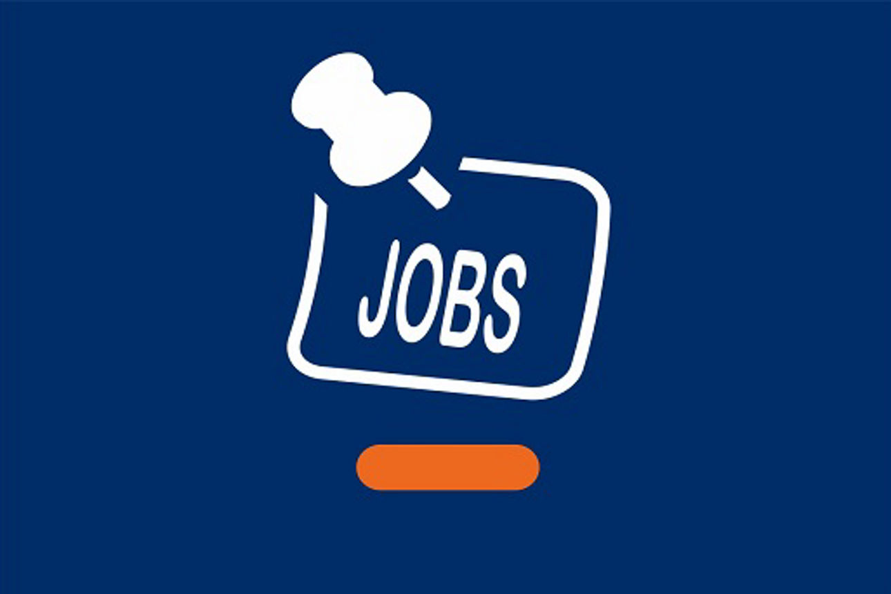 Grafische Darstellung in Form eines Icons mit einer Pinnadel und einem Zettel auf dem Jobs steht