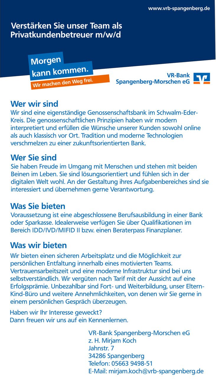 Privatkundenbetreuer m/w/d