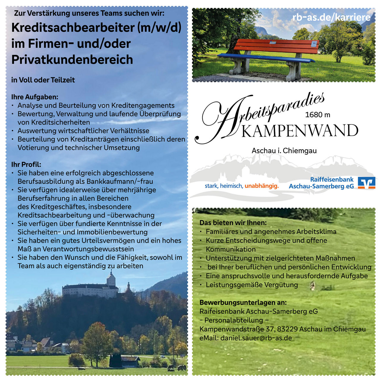 Stellenanzeige Kredit