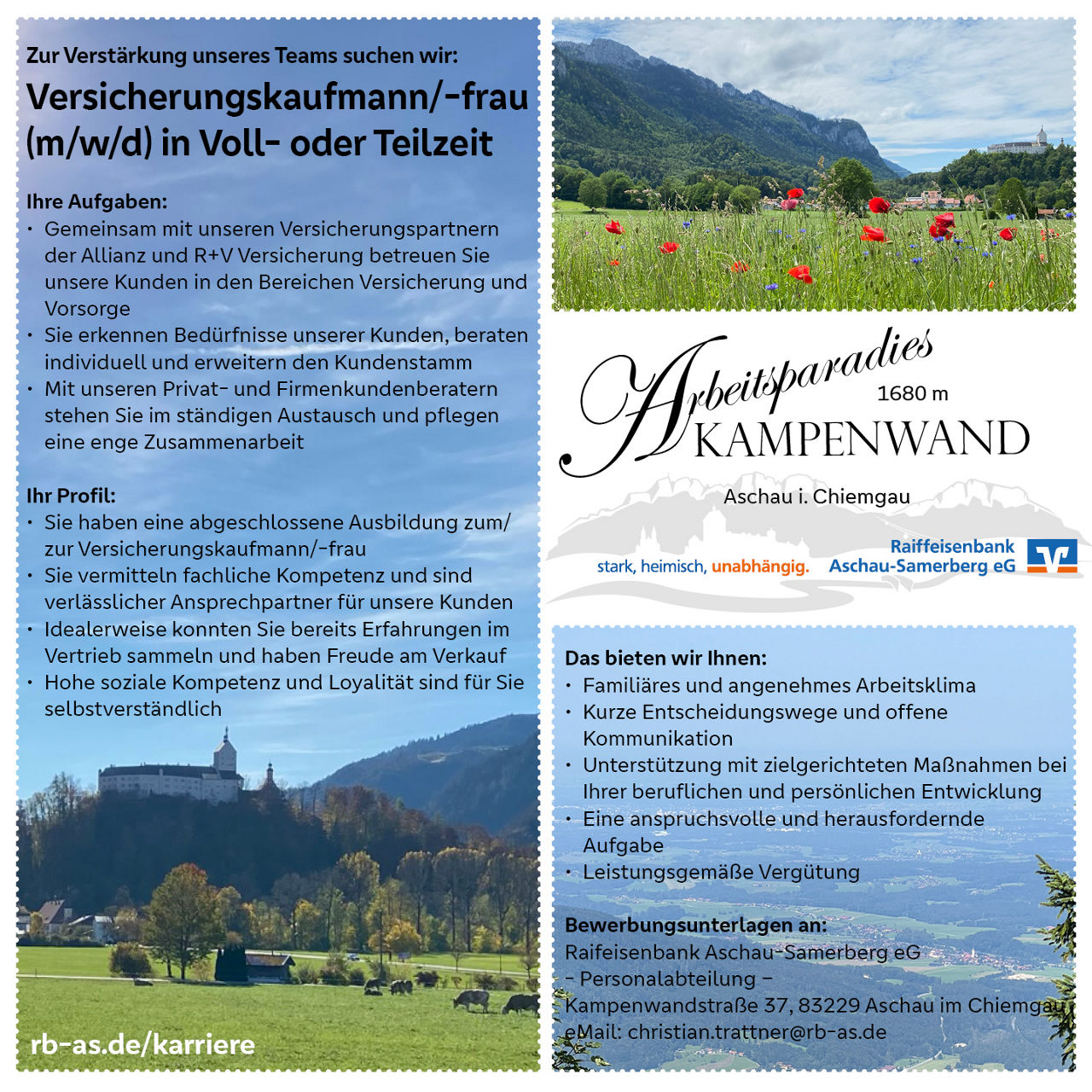 Stellenanzeige Versicherung