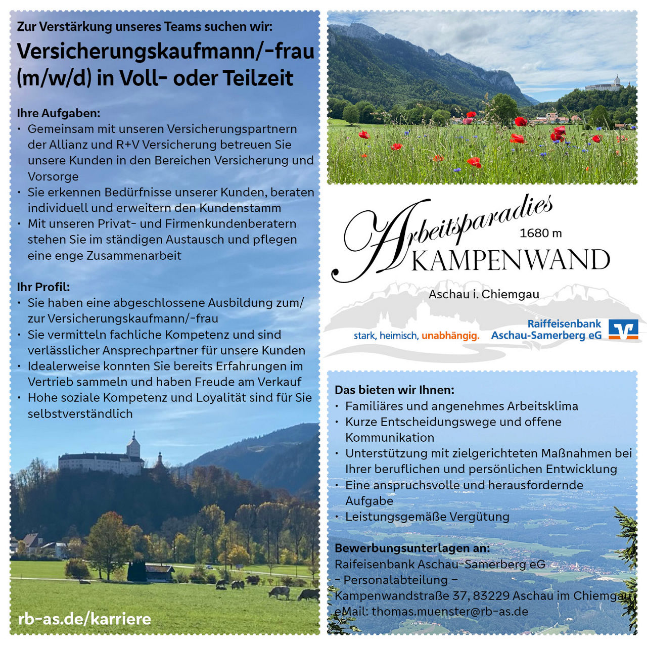 Stellenanzeige Versicherung